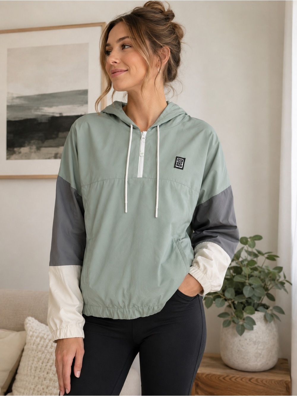 LIV Outdoor Colorblock Hooded Windbreaker Anorak Lightweight Pullover Jacket XL - Picture 2 of 10